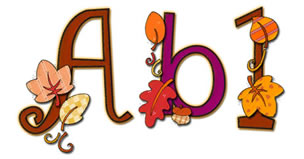 Patchwork Leaves Alphabet