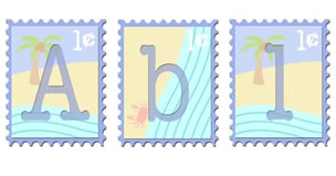 JDA Beach Stamps Alphabet