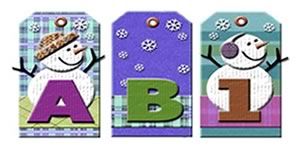 JDA Snowman Tags Alphabet