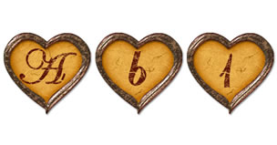Antique Hearts Alphabet