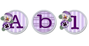 JDA Purple Pansies Alphabet