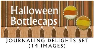 JD Halloween Bottlecaps Journaling Delight Set
