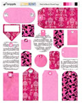 Pink & Black Floral Tags