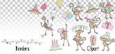 Birthday Monkey Journaling Delights Clipart Set